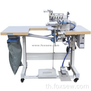 เครื่อง Overlock เตียงอัตโนมัติกระบอกสำหรับคอซี่โครงคอยืดหยุ่นติด